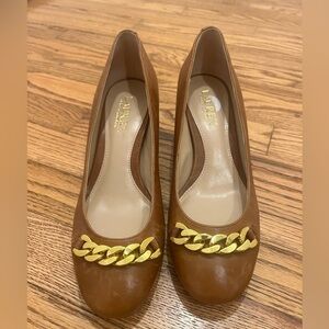 Lauren Ralph Lauren Women’s  Cow Leather Pumps Size 7B Brown Block Heels